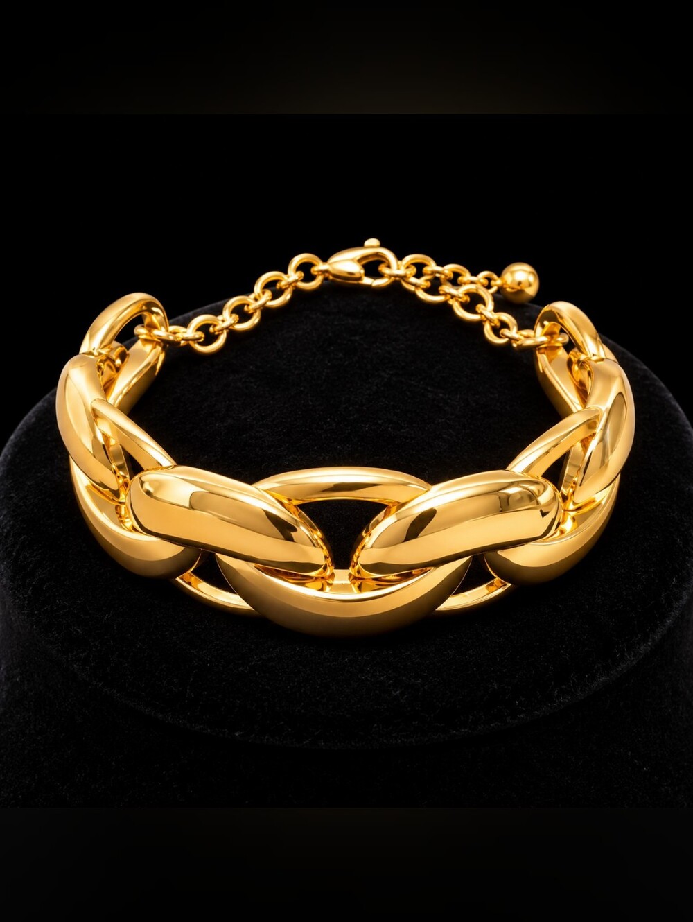 22K Gold Plated Dubai Jewelry Gold Tone Chain Link Bracelet - Women Jewelry